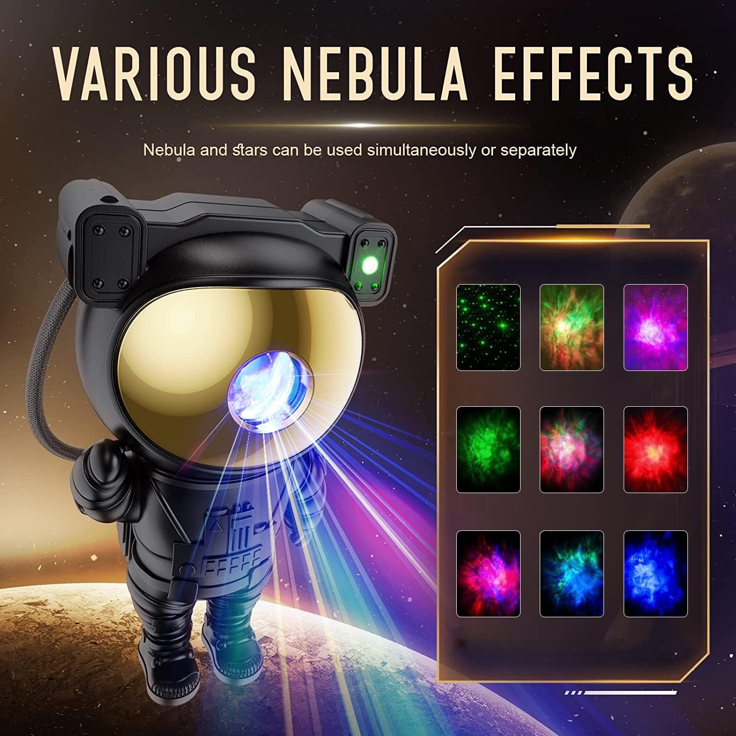 Astronaut star projector night light