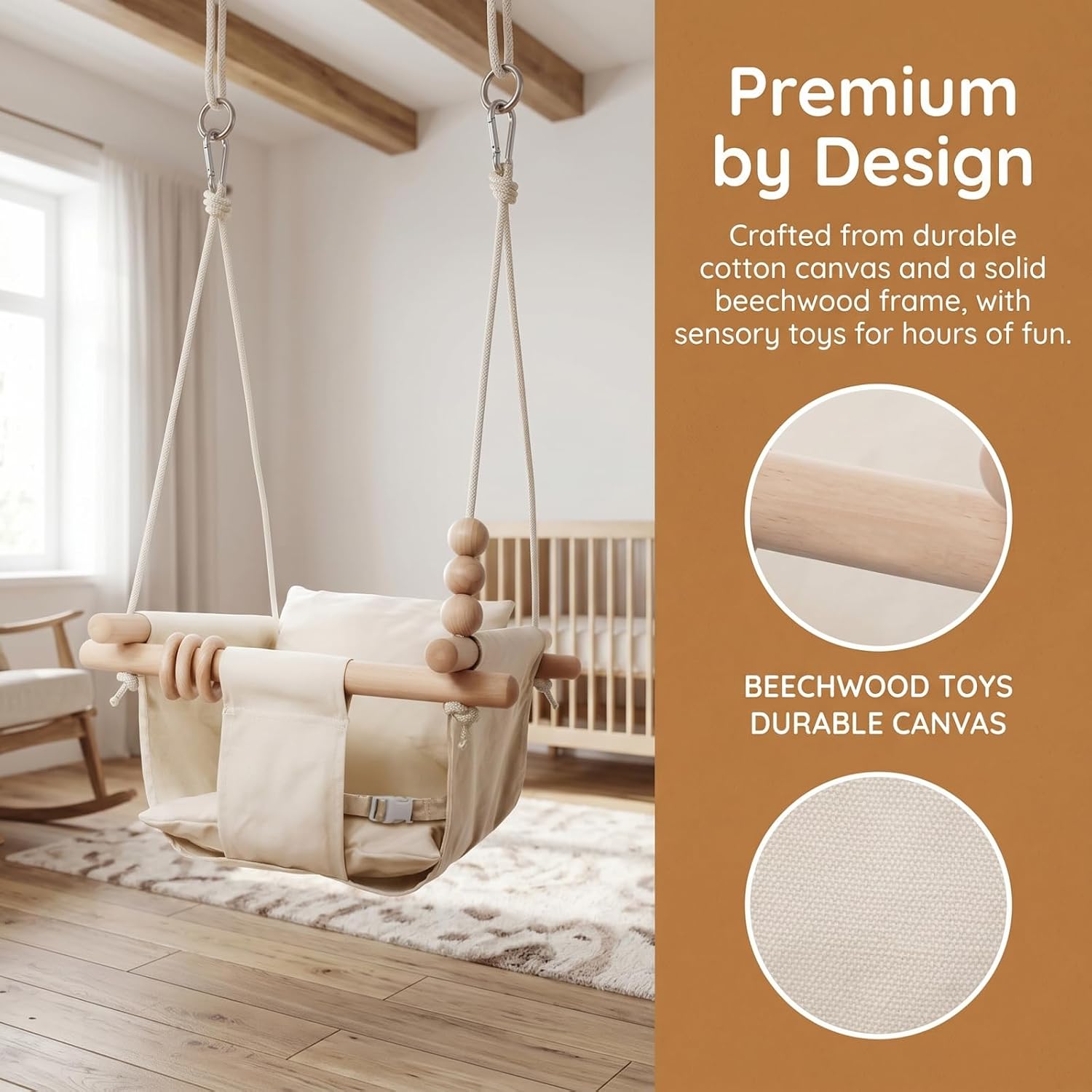 Baby swing for infants and toddlers