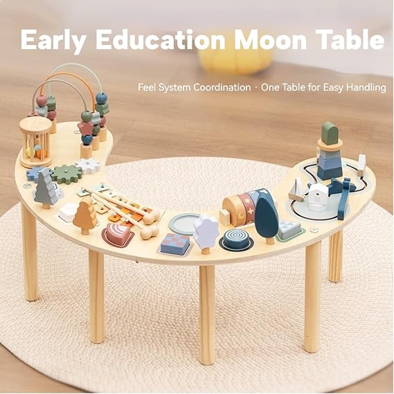 Montessori activity table for baby and toddler play